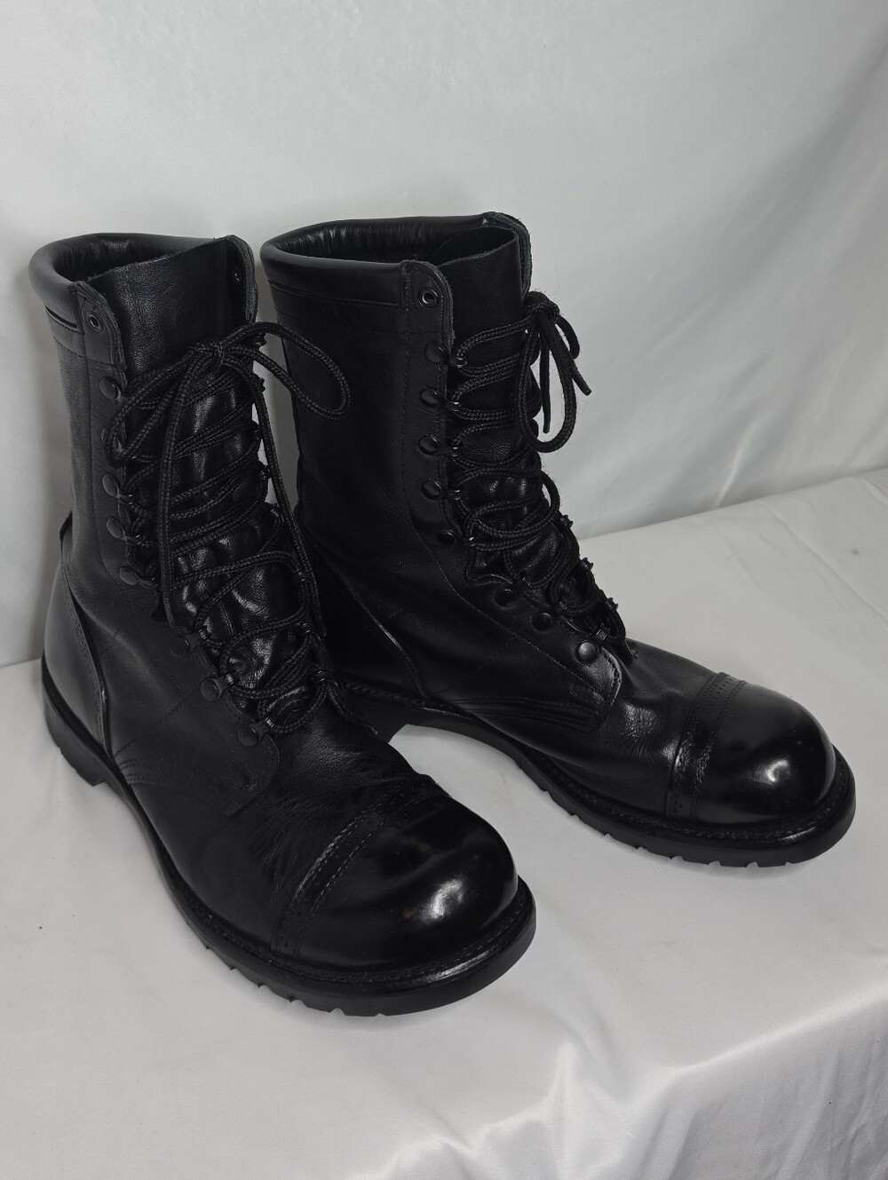 Corcoran 1525 Military Field Black Leather 10" Boots Mens Sz 11 Steampunk Lace